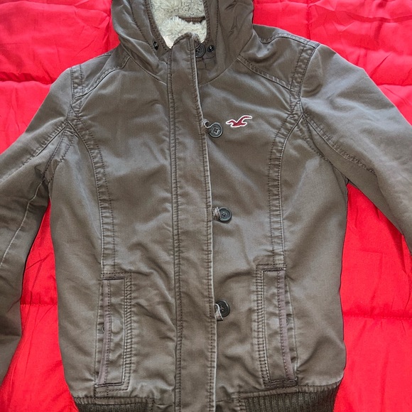 Y2K Hollister Chocolate Brown Hooded Jacket - Picture 3 of 6